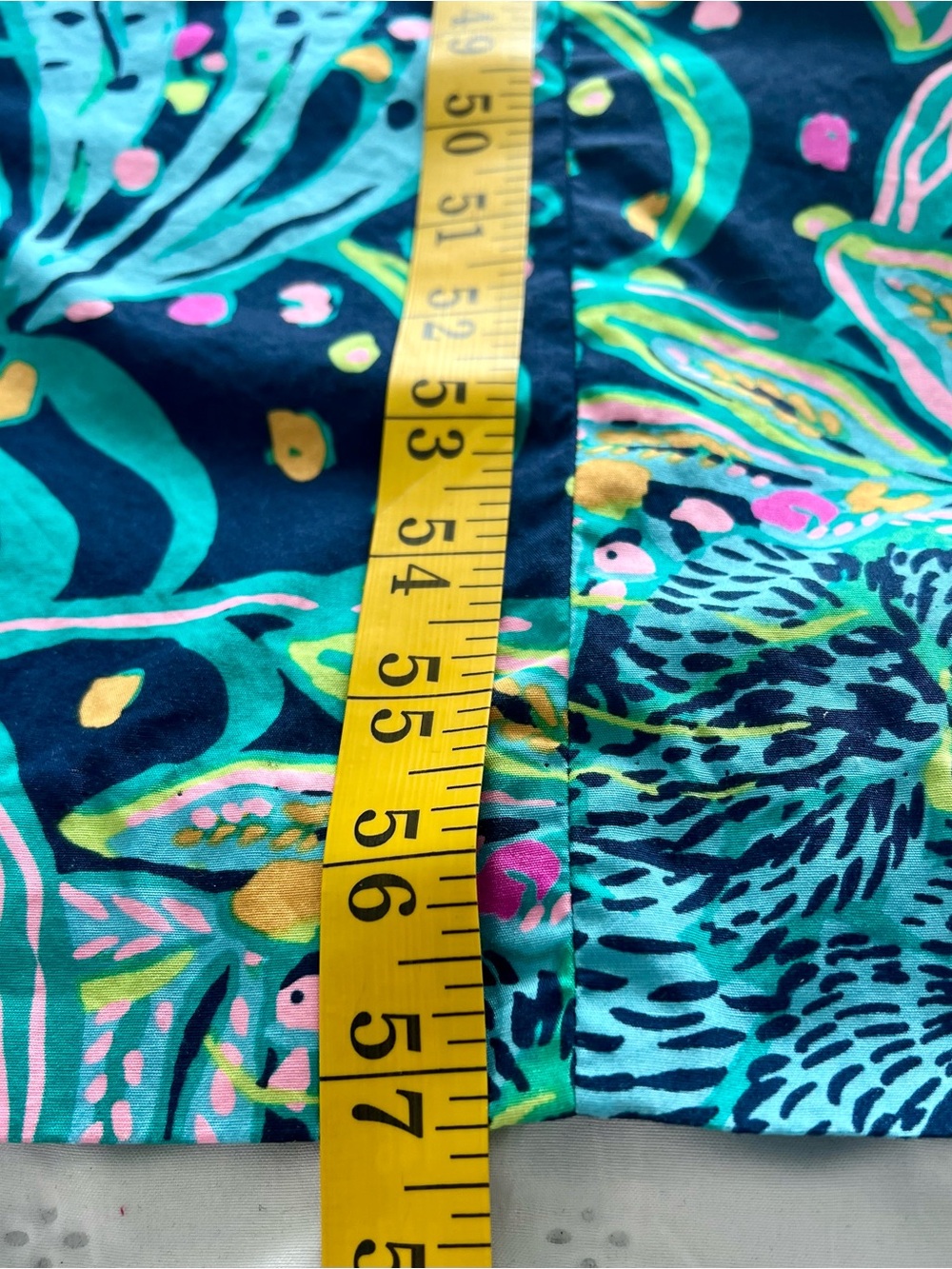 Lilly Pulitzer Shealyn Maxi Caftan Size 12 Navy Tropical Floral Cotton Lace Trim - Picture 16 of 16
